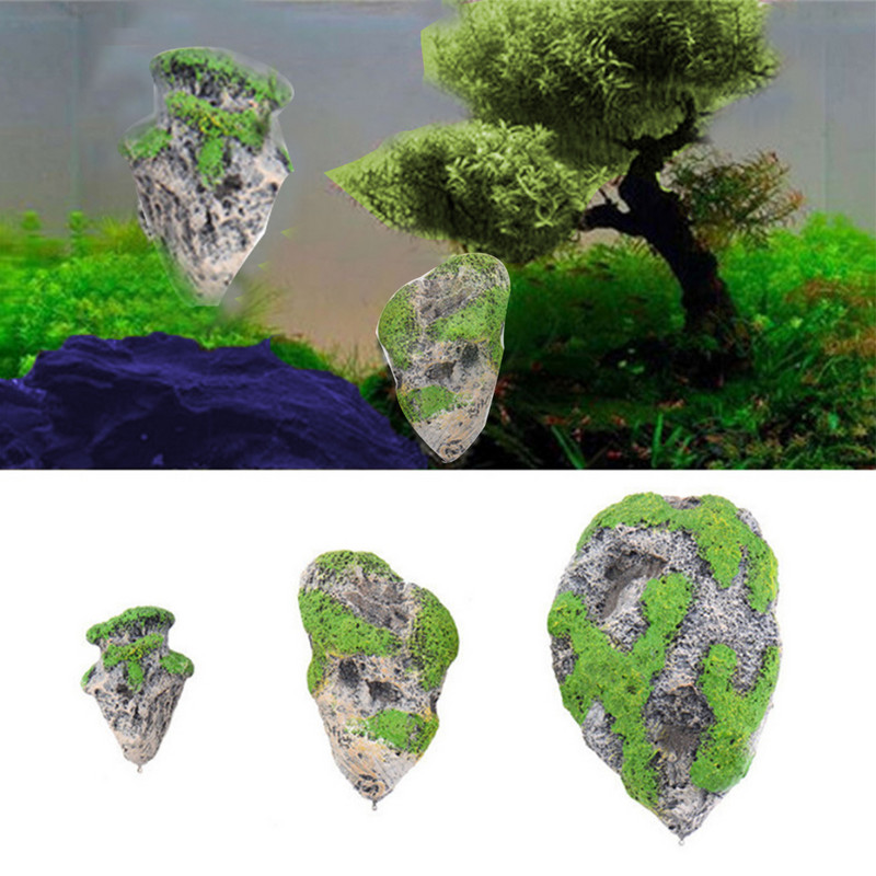 Stâncă plutitoare suspendată Piatră artificială falsă Decor pentru acvariu Decorarea rezervorului de pește Ornament plutitor de piatră ponce Produse pentru animale de companie