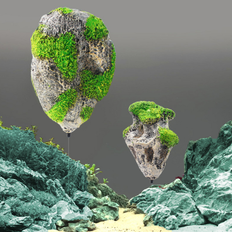 Stâncă plutitoare suspendată Piatră artificială falsă Decor pentru acvariu Decorarea rezervorului de pește Ornament plutitor de piatră ponce Produse pentru animale de companie