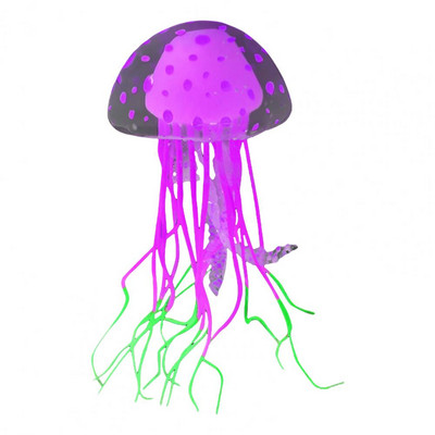 Υπέροχη διακόσμηση ενυδρείου που κινείται από ρεύματα νερού καθαρές και ημιδιαφανείς λαμπερές τεχνητές μέδουσες για δεξαμενή ψαριών