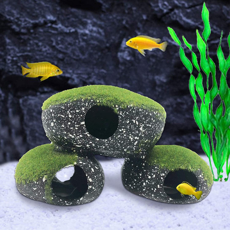 Žuvies ir krevečių veisimo marmuras Keraminės uolos ciklidų akmenų pastogės urvas tvenkinio tvenkinio ornamentas Akvariumo kraštovaizdžio dekoravimas