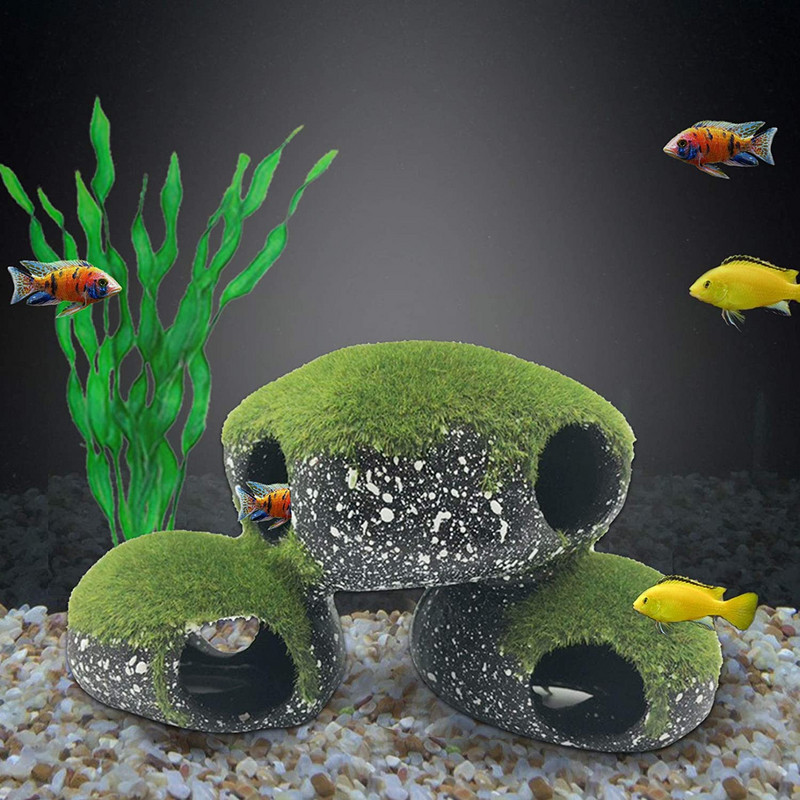 Žuvies ir krevečių veisimo marmuras Keraminės uolos ciklidų akmenų pastogės urvas tvenkinio tvenkinio ornamentas Akvariumo kraštovaizdžio dekoravimas