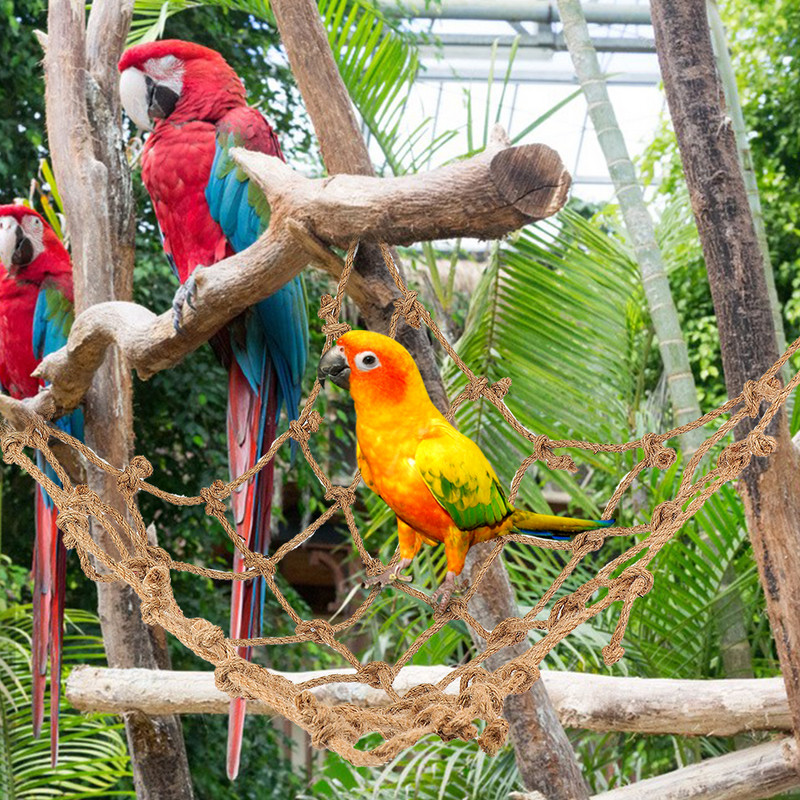 Paukščių žaislai Paukščių laipiojimo tinklas Kanapės Virvė Papūga Kabantis Virvė Tinklas Sūpynės Žaisti Virvės Kopėčios Kramtomasis Žaislas Žaidimas Gimnastikos Žaislai