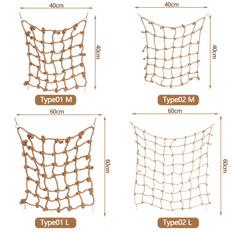 Paukščių žaislai Paukščių laipiojimo tinklas Kanapės Virvė Papūga Kabantis Virvė Tinklas Sūpynės Žaisti Virvės Kopėčios Kramtomasis Žaislas Žaidimas Gimnastikos Žaislai