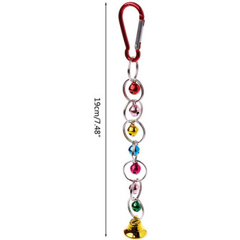 1 бр Parrot Bite Toy Bird Ring Bell Parrot Hanging Swing Chain Toy Папагал Chew Swings Играчка с висящи звънчета Аксесоари за птици