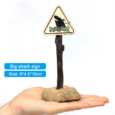 Διακόσμηση ενυδρείου Τεχνητή προειδοποιητική πινακίδα κρανίου καρχαρία Διακοσμητικά στολίδια εξωραϊσμού φόντου για αξεσουάρ ενυδρείου