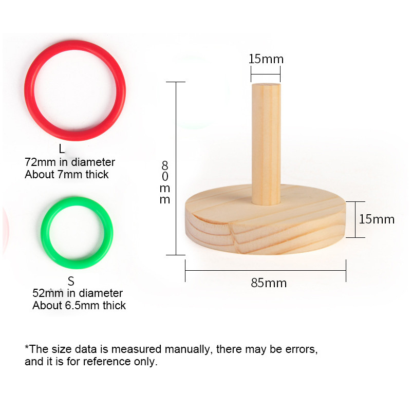 Jucărie cu inel de păsări papagal de 3 cm, din lemn masiv, consumabile educaționale pentru păsări, antrenament de inteligență, jucării interactive pentru papagal, accesorii pentru păsări