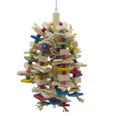 Jucărie de mestecat papagal mare - blocuri de papagal de păsări noduri jucărie de rupere cușcă de păsări jucărie de mușcătură pentru cacatos africani macaws gri