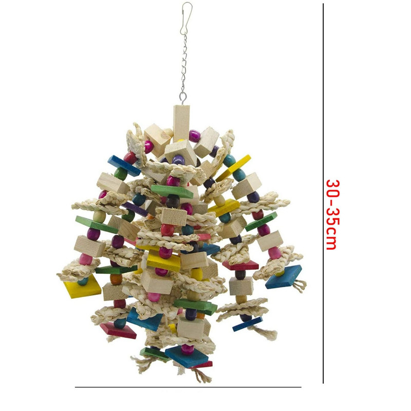 Jucărie de mestecat papagal mare - blocuri de papagal de păsări noduri jucărie de rupere cușcă de păsări jucărie de mușcătură pentru cacatos africani macaws gri