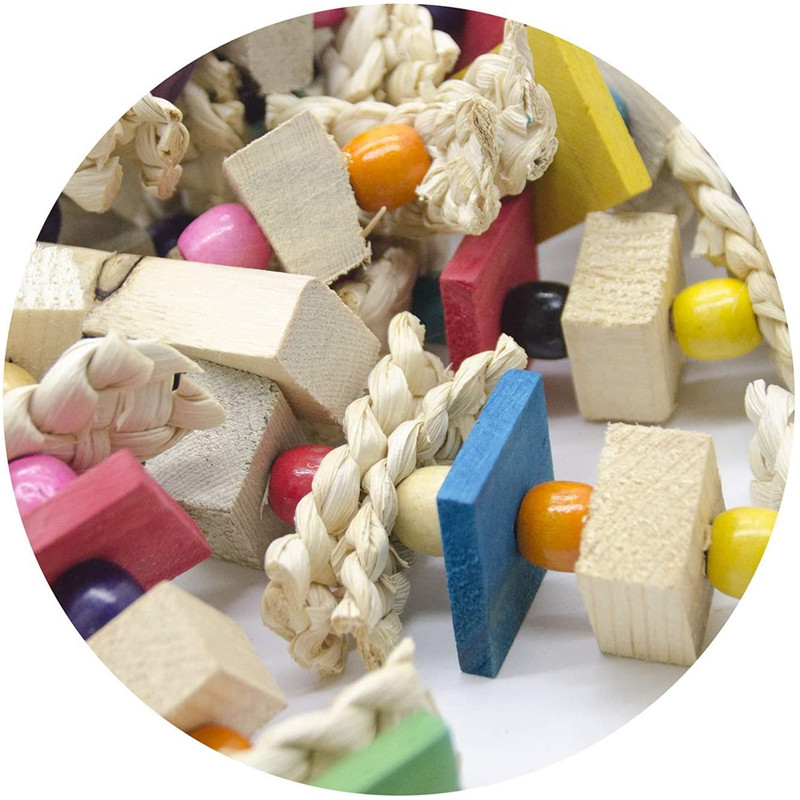 Jucărie de mestecat papagal mare - blocuri de papagal de păsări noduri jucărie de rupere cușcă de păsări jucărie de mușcătură pentru cacatos africani macaws gri