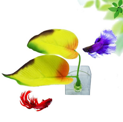 Fish Tank Aquarium Artificial Leaf Betta Fish Rest ωοτοκίας Διακοσμητικό φυτό Betta Fish Play Relax Hide Leaf Hammock 1Set