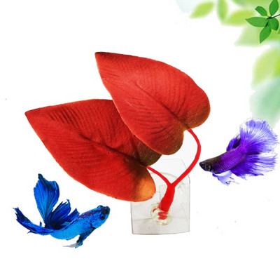Fish Tank Aquarium Artificial Leaf Betta Fish Rest ωοτοκίας Διακοσμητικό φυτό Betta Fish Play Relax Hide Leaf Hammock 1Set