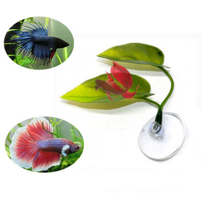 Fish Tank Aquarium Artificial Leaf Betta Fish Rest ωοτοκίας Διακοσμητικό φυτό Betta Fish Play Relax Hide Leaf Hammock 1Set