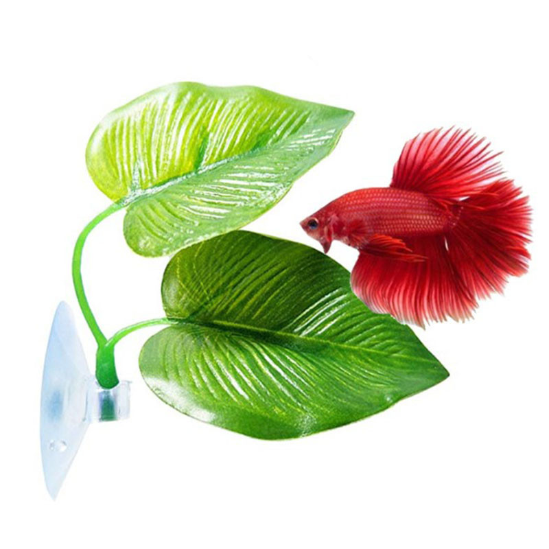 Fish Tank Aquarium Artificial Leaf Betta Fish Rest ωοτοκίας Διακοσμητικό φυτό Betta Fish Play Relax Hide Leaf Hammock 1Set