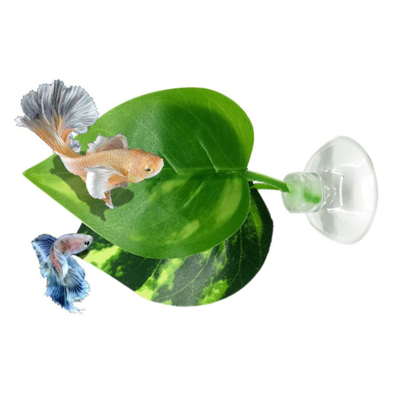 Fish Tank Aquarium Artificial Leaf Betta Fish Rest ωοτοκίας Διακοσμητικό φυτό Betta Fish Play Relax Hide Leaf Hammock 1Set