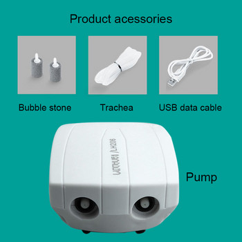 Fish Tank Аквариум Въздушна помпа Филтър Ултра тиха USB захранвана кислородна въздушна помпа Аксесоари xqmg