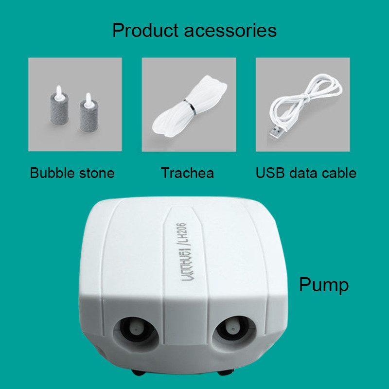 Φίλτρο αντλίας αέρα ενυδρείου Fish Tank Aquarium Ultra Silent USB Powered Oxygen Air Bubbles Pump Accessories xqmg