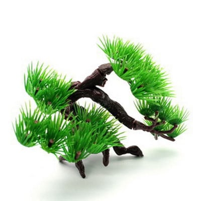 1 gab mākslīgās plastmasas Bonsai priežu koka akvārija Bonsai ornaments zivju tvertnes mākslīgās priedes augu dekori akvārija aksesuāri