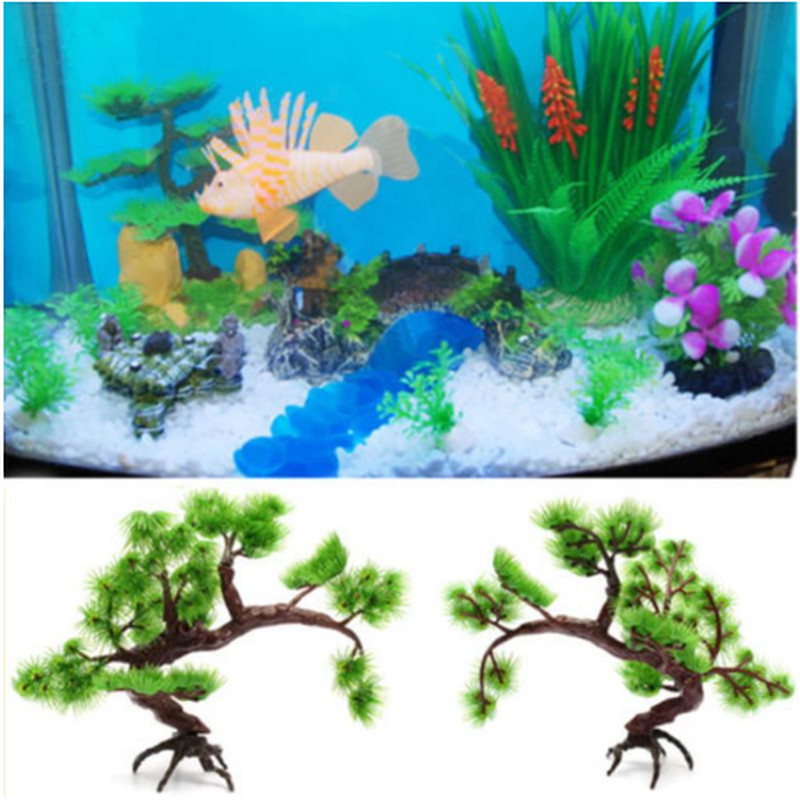 1 bucată din plastic Artificial Bonsai Pin Acvariu Ornament Bonsai Rezervor de Pești Pin Artificial Pin Decor Plant Accesorii Acvariu