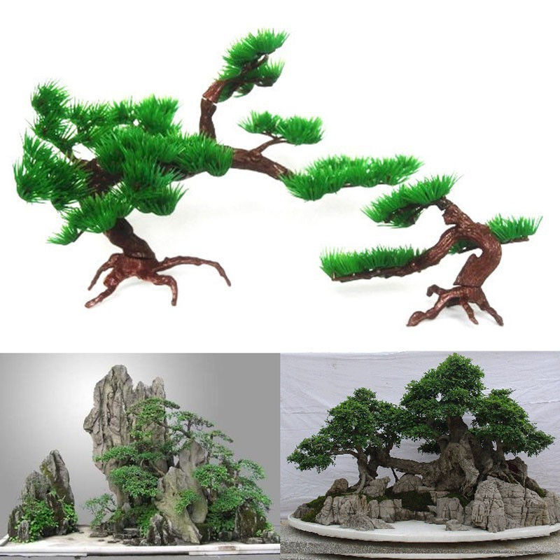 1 bucată din plastic Artificial Bonsai Pin Acvariu Ornament Bonsai Rezervor de Pești Pin Artificial Pin Decor Plant Accesorii Acvariu