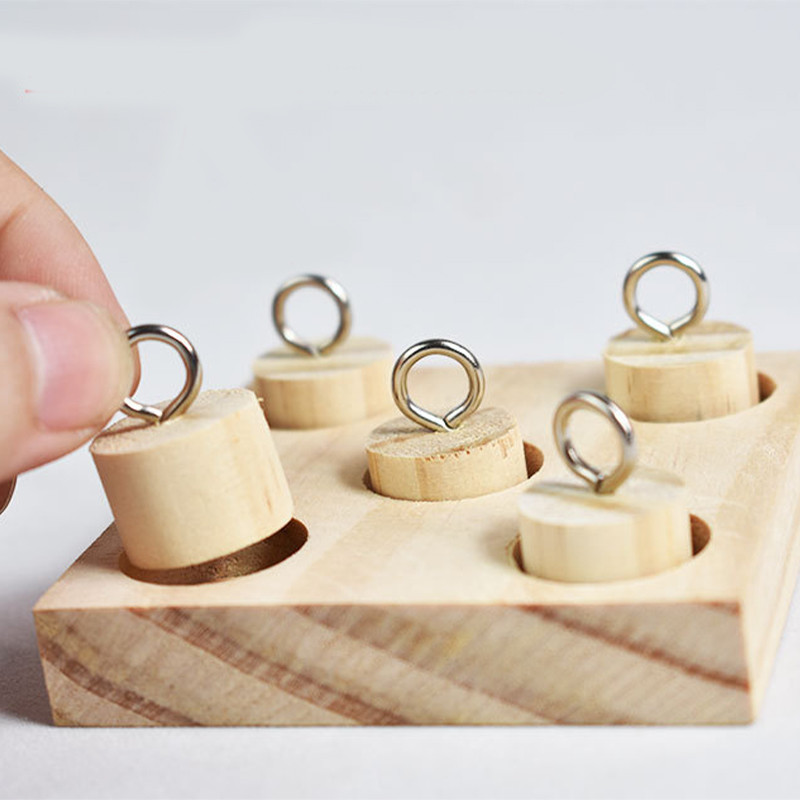 Păsări Papagal Jucării Din lemn Bloc interactiv de antrenament Puzzle DIY Jucărie Jucării educaționale pentru animale de companie