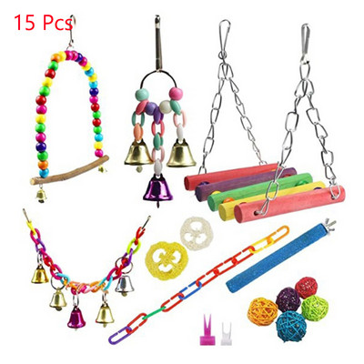 15/9/8/5 tk Lindude närimismänguasi Naljakas puuvillane köis Papagoi mänguasi, hammustuskindel kukeseened papagoi treeningmänguasi linnu tarvikud puur