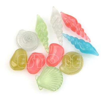 10 bucăți care strălucesc în întuneric piatră luminoasă scoici de mare pentru acvariu decor pentru rezervor de pește, dropshipping