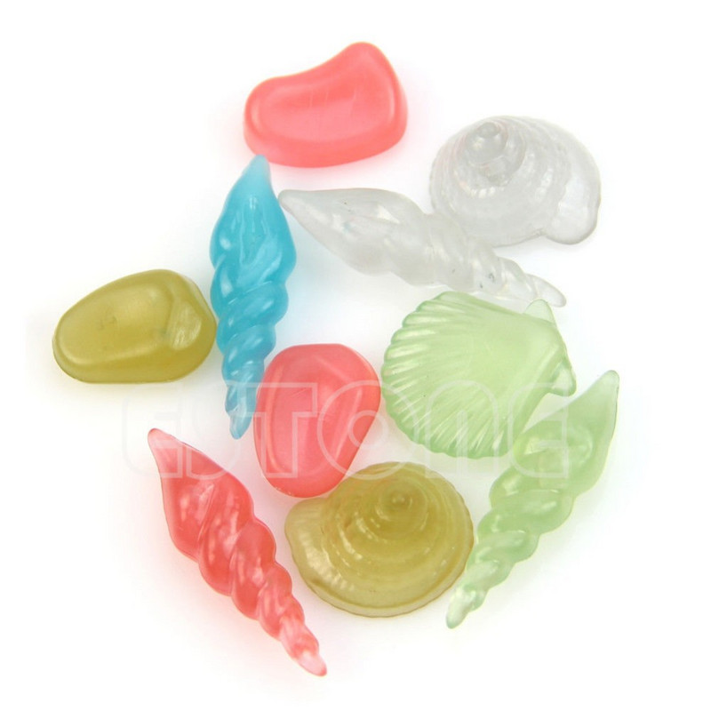 10 bucăți care strălucesc în întuneric piatră luminoasă scoici de mare pentru acvariu decor pentru rezervor de pește, dropshipping