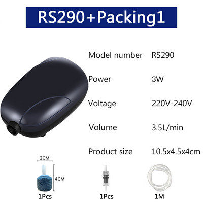 Izuzetno tiha zračna pumpa za akvarij s jednim i dvostrukim izlazom 3W/5W Zračna pumpa za akvarij Kompresor Zračna pumpa za kisik 220~240V