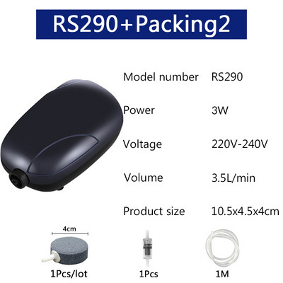 Izuzetno tiha zračna pumpa za akvarij s jednim i dvostrukim izlazom 3W/5W Zračna pumpa za akvarij Kompresor Zračna pumpa za kisik 220~240V