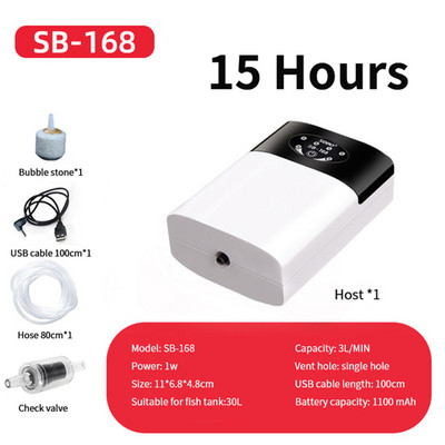 SOBO USB punjenje Akvarijska pumpa za kisik Vanjski ribolov Prijenosni Fish Tank Zračni kompresor Pumpa za povećanje kisika