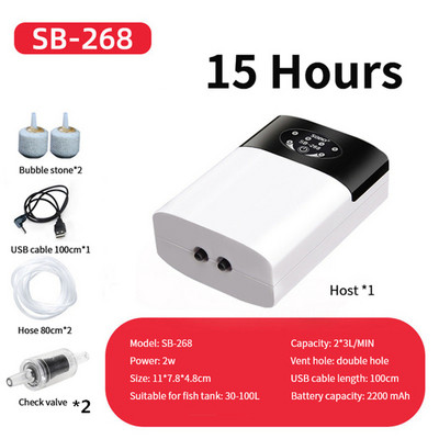 SOBO USB punjenje Akvarijska pumpa za kisik Vanjski ribolov Prijenosni Fish Tank Zračni kompresor Pumpa za povećanje kisika