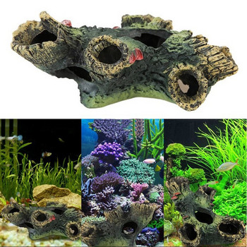 Πήλινη γλάστρα Fish And Shrimp Refuge House Sea Bream Tank Simulation Stone Spawning Aquarium Decoration Resin Stump Hot Sale