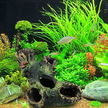 Πήλινη γλάστρα Fish And Shrimp Refuge House Sea Bream Tank Simulation Stone Spawning Aquarium Decoration Resin Stump Hot Sale