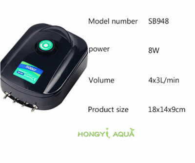 Rezervor de pește SOBO Pompă de oxigen Creșterea peștilor Pompă de aerare Consumabile pentru acvariu Pompă de aer Compresor de aer SB-248A/348A/648/748/848/948/988