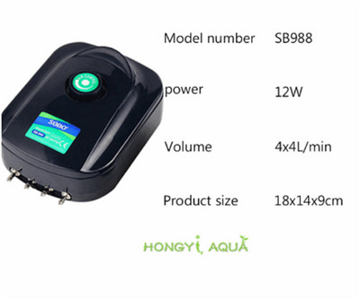 Rezervor de pește SOBO Pompă de oxigen Creșterea peștilor Pompă de aerare Consumabile pentru acvariu Pompă de aer Compresor de aer SB-248A/348A/648/748/848/948/988