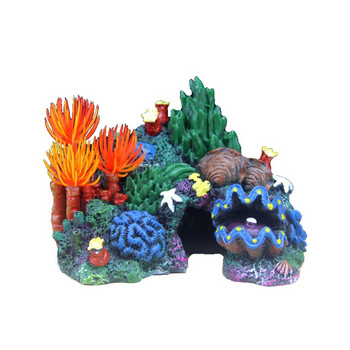 Εξοπλισμός ενυδρείου Αξεσουάρ Rockery Glass Fish Tank Εξωραϊσμός Διακόσμηση Ρητίνη Crafts Shell Coral Water Plants Προμήθειες για κατοικίδια