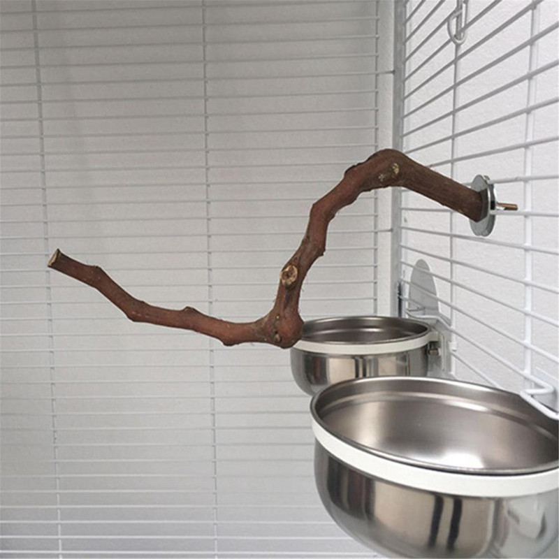 Pet Parrot Bird Standing Stick Grape Wood Pole Bird Cockatiel Parakeet Perches Bite Claw Grinding Toy Bird Cage Accessories
