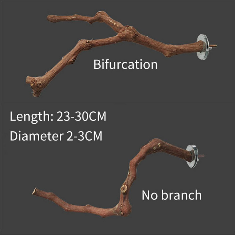 Pet Parrot Bird Standing Stick Grape Wood Pole Bird Cockatiel Parakeet Perches Bite Claw Grinding Toy Bird Cage Accessories