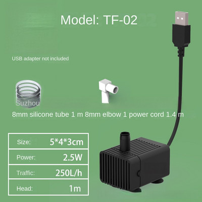 AISITIN USB sukelveepump akvaariumi purskkaev õhu kalatiigi paak 1tk