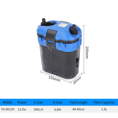 Vanjski filtar spremnika za akvarij Biokemijski filtar rezervoara za ribe Bačva Ultra tihi prozirni spremnik 13W/11,5W
