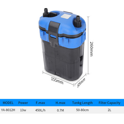 Vanjski filtar spremnika za akvarij Biokemijski filtar rezervoara za ribe Bačva Ultra tihi prozirni spremnik 13W/11,5W