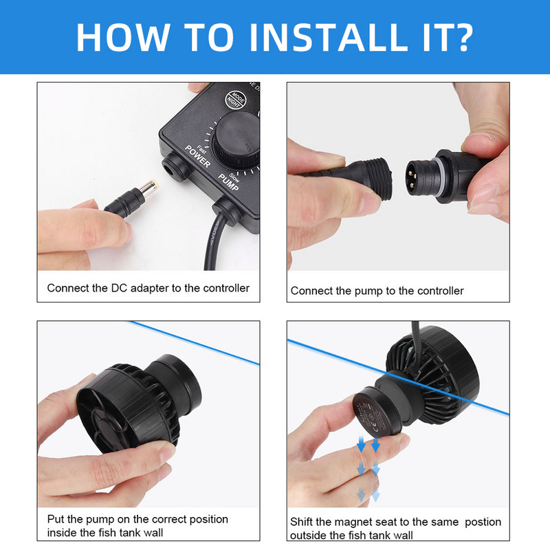 Jebao SLW-seeria akvaariumi veepumba filtriga purskkaevupump 24V 5W 10W 20W 30W aiaakvaariumide tarvikutele