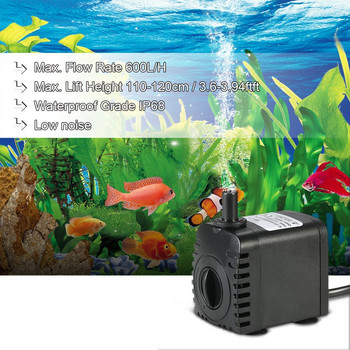 600L/H 8W Водна помпа Потопяема помпа за аквариум Фонтан Помпа за езеро Аквариум Помпи за градинско езерце Фонтан Мини помпа 110-240V 4W