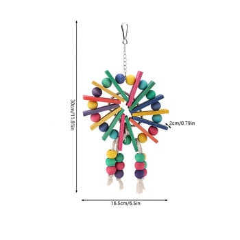 Нова играчка за дъвчене на папагал птица Дървена висяща клетка Играчки за папагали Птица Смешно висящо въже Стояща играчка Обучение на домашни любимци Играчки за птици