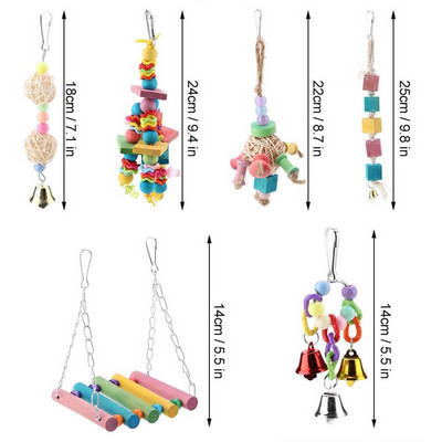 Jucărie de mestecat cu papagal pentru păsări Jucării din lemn cușcă suspendată pentru papagali.