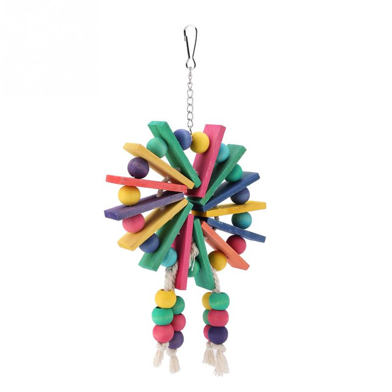 Jucărie de mestecat cu papagal pentru păsări Jucării din lemn cușcă suspendată pentru papagali.