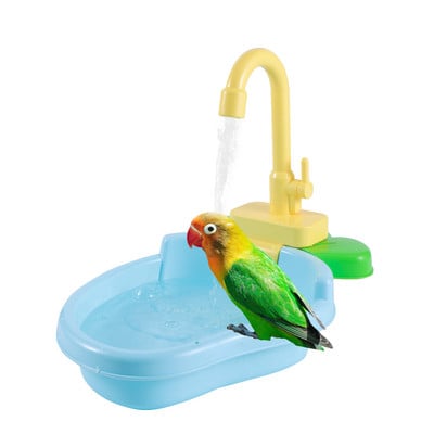 Parrot Bath Птичи душ Играчки за вана Автоматични папагали Басейн с кран Плувни басейни Хранилка за домашни любимци Кухненски комплект за игра