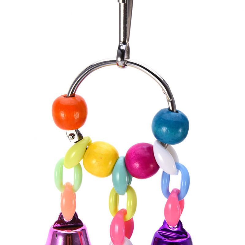 Jucării pentru papagali Accesorii pentru păsări Mărgele colorate Clopote Jucării pentru animale de companie Suport leagăn Cușcă pentru perusi Păsări pentru animale de companie Papagal Jucării pentru leagăn