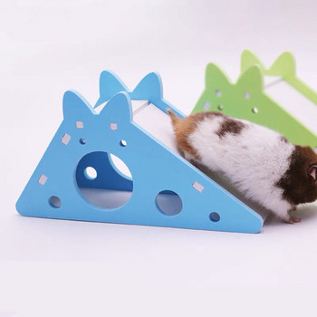 Bird Slide Toy Hamster Hideout House Αξεσουάρ κλουβιού παπαγάλου ινδικό χοιρίδιο Ξύλινη τσουλήθρα σπηλαίου με σκάλες Παιχνίδι για μικρά κατοικίδια