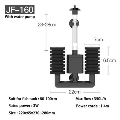 SUNSUN JF-80 JF-120 JF-160 3 u 1 filter Fish Tank Sustav za recikliranje vode Akvarij s pumpom